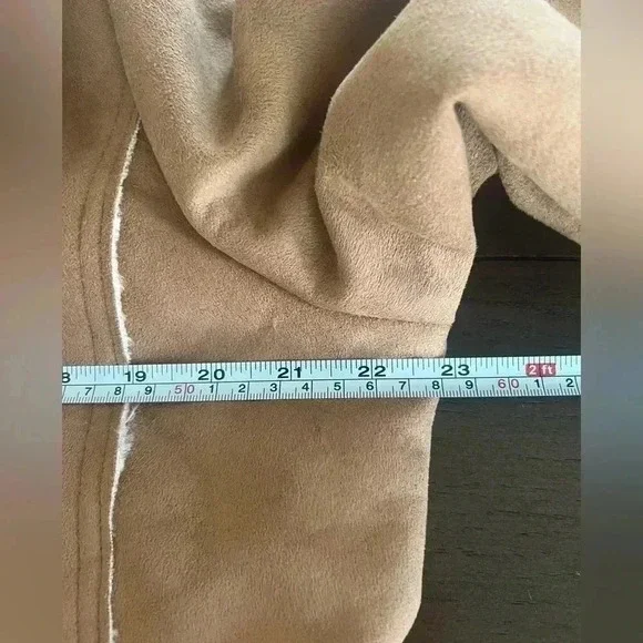 B Hip by Me Jane faux‎ suede shearling waterfall jacket Sz M - Picture 6 of 10